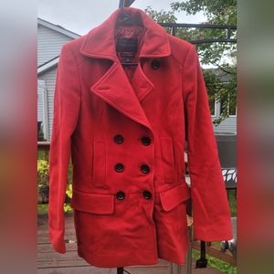 Banana Republic Red Pea Coat